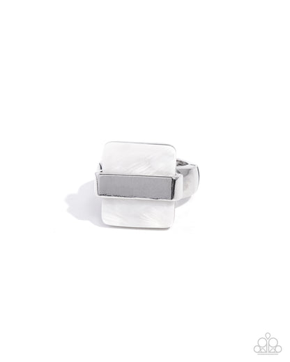 Square Sense - white - Paparazzi ring