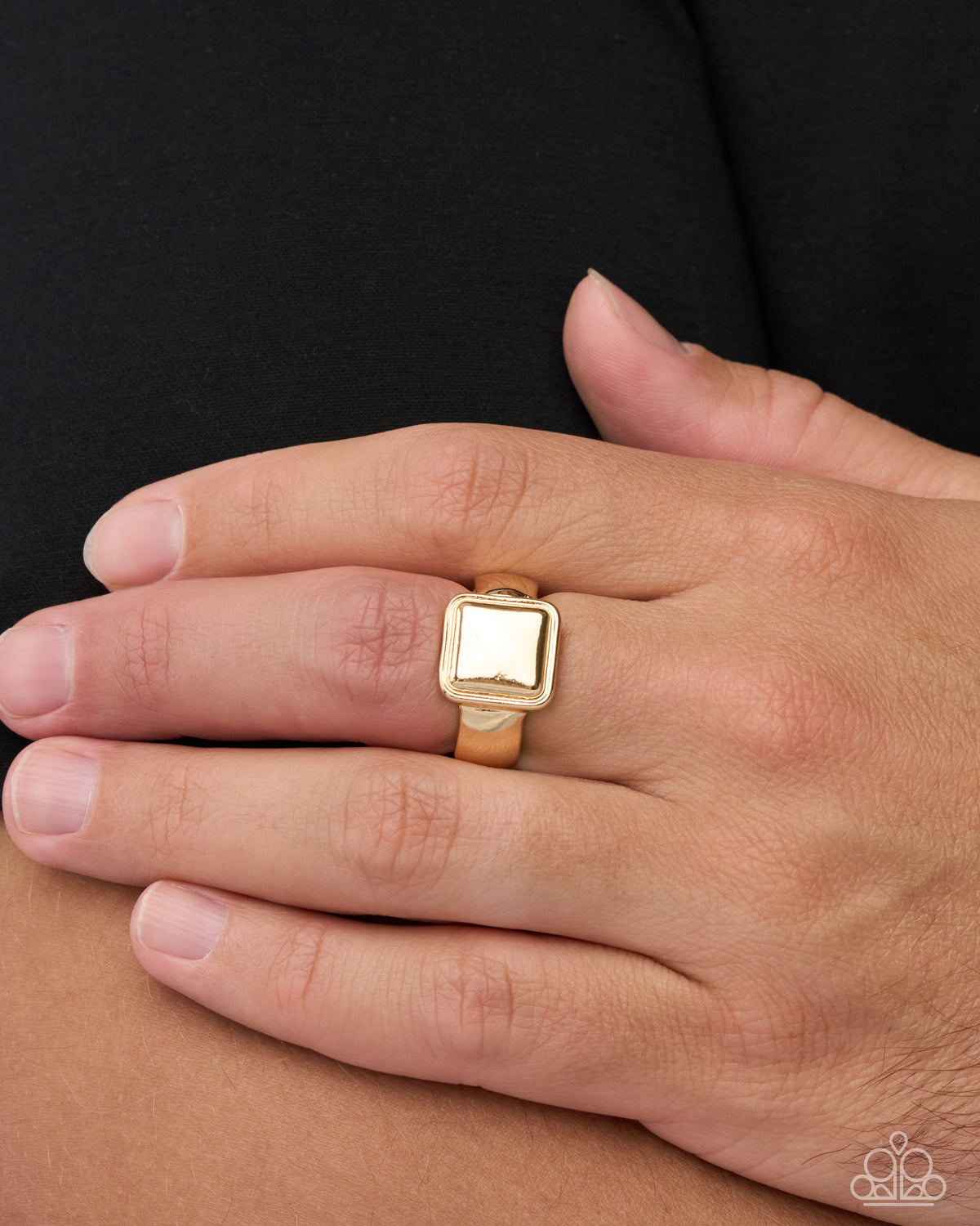 Square Sketch - gold - Paparazzi MENS ring