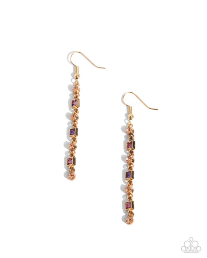 Square Slope - purple - Paparazzi earrings