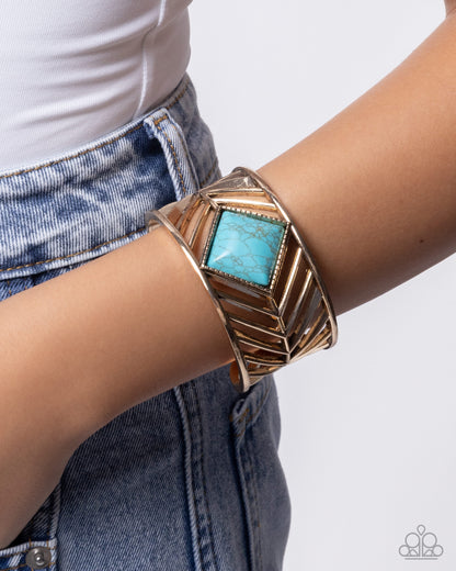 Square Spell - gold - Paparazzi bracelet