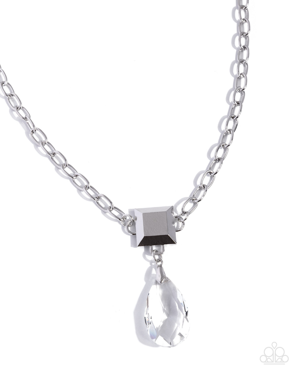 Square Sway - white - Paparazzi necklace