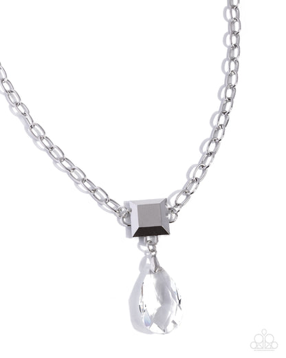 Square Sway - white - Paparazzi necklace