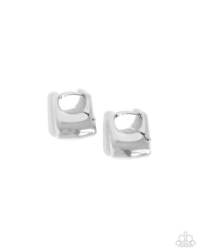 Square Symmetry - silver - Paparazzi earrings