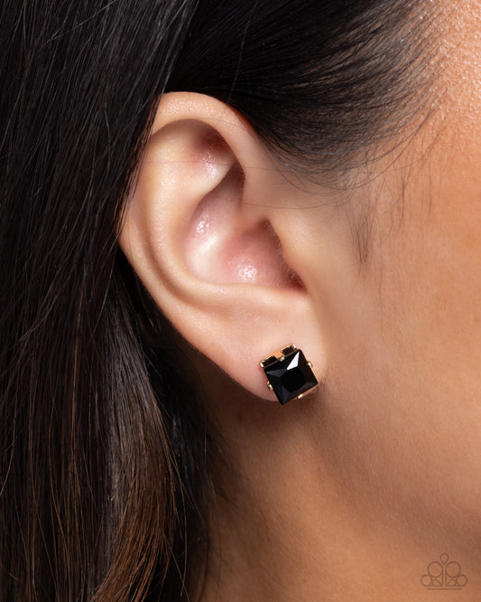 Squared Soprano - black - Paparazzi earrings