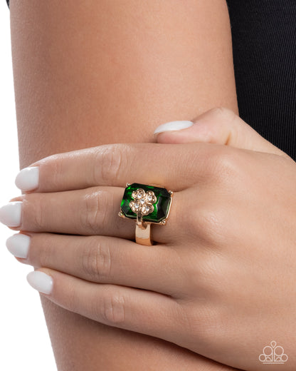 St. Patricks Shimmer - gold - Paparazzi ring
