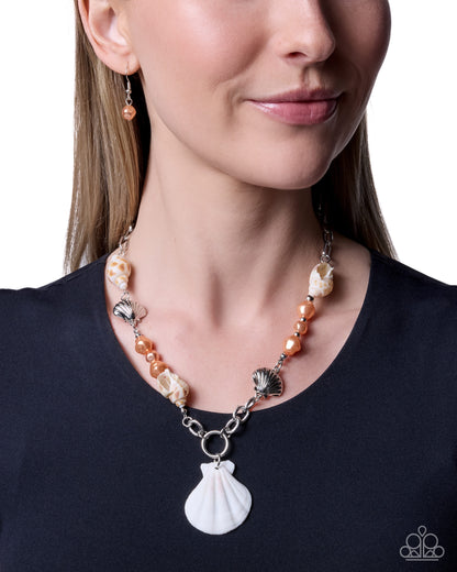Stable Shells - orange - Paparazzi necklace