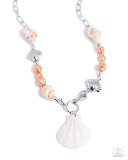 Stable Shells - orange - Paparazzi necklace