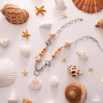 Stable Shells - orange - Paparazzi necklace