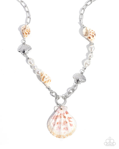 Stable Shells - white - Paparazzi necklace
