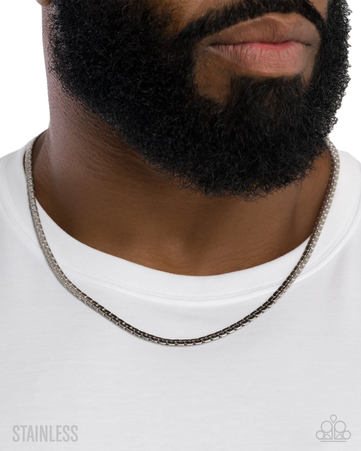 Stacked Scene - silver - Paparazzi MENS necklace