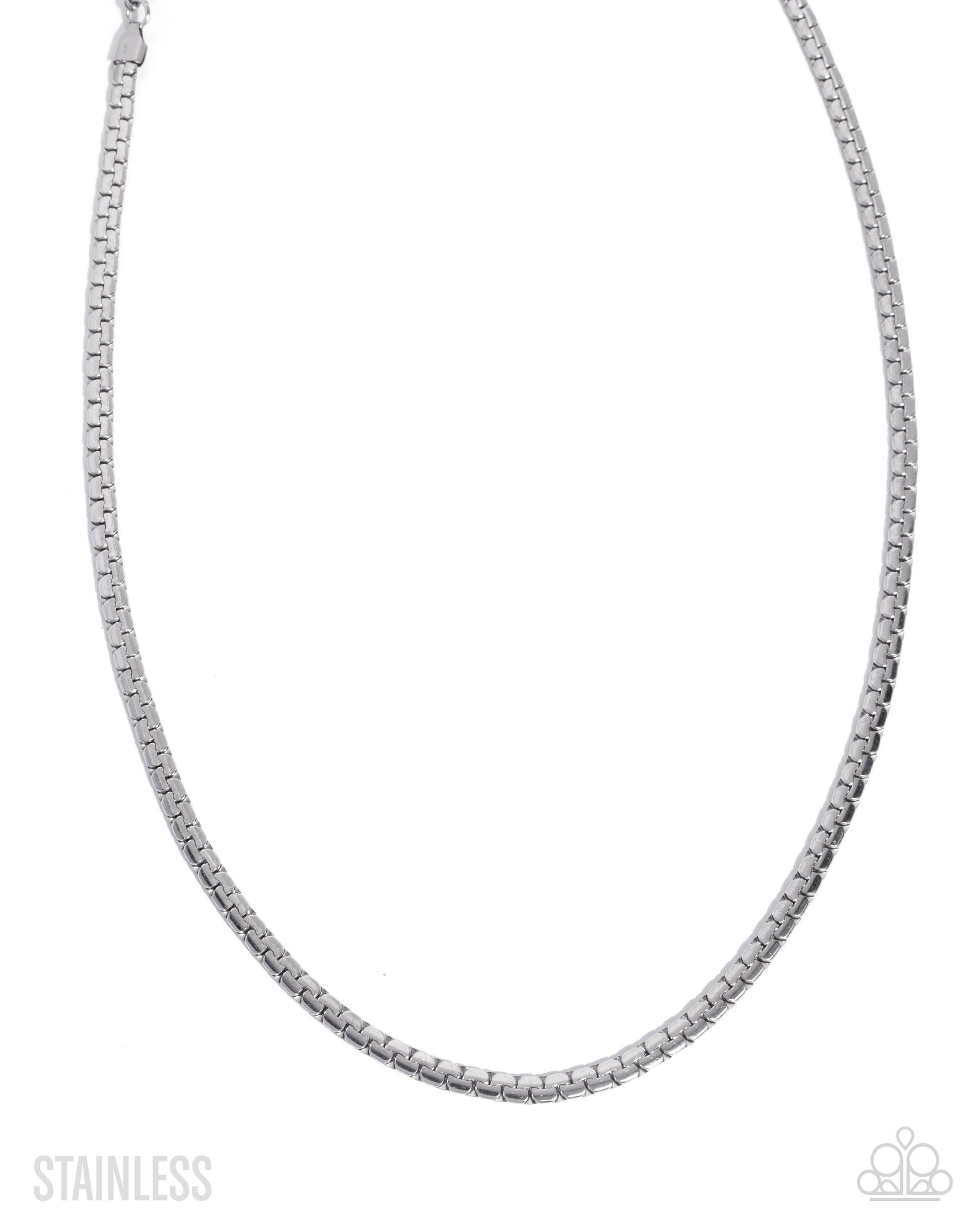 Stacked Scene - silver - Paparazzi MENS necklace