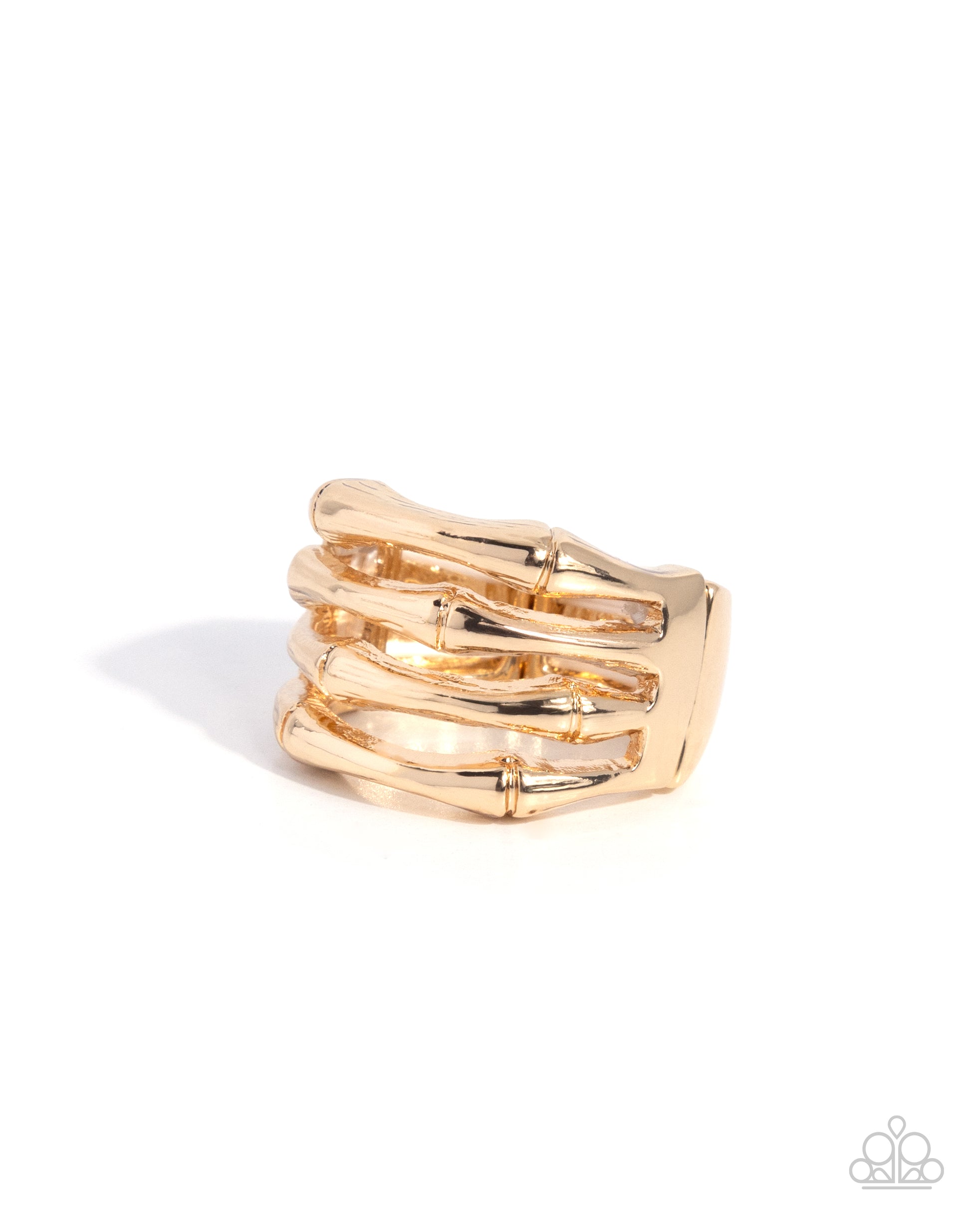 Stacked Service - gold - Paparazzi ring