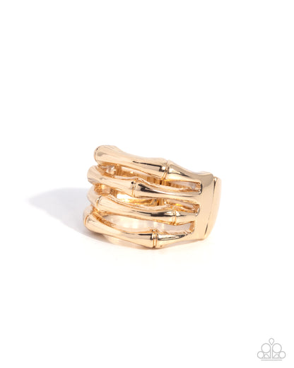 Stacked Service - gold - Paparazzi ring