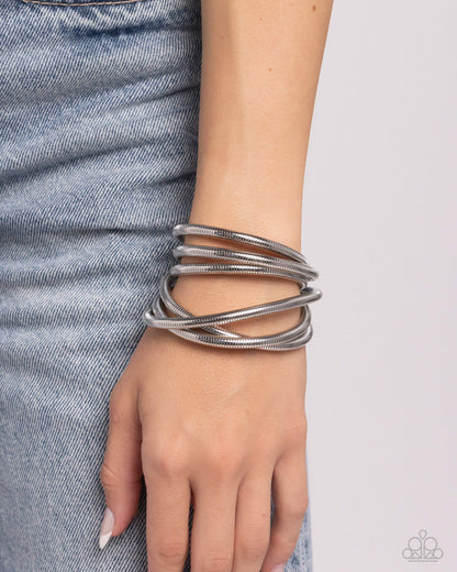 Stacked Severity - silver - Paparazzi bracelet