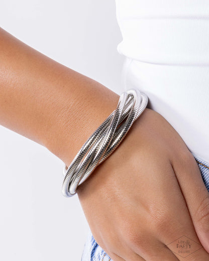Stacked Severity - silver - Paparazzi bracelet