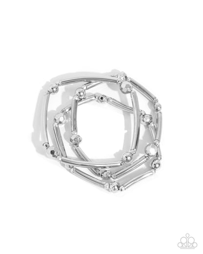 Stacked Shopaholic - silver - Paparazzi bracelet