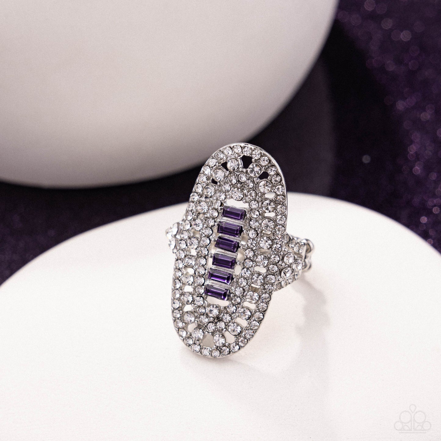 Stacked Showdown - purple - Paparazzi ring