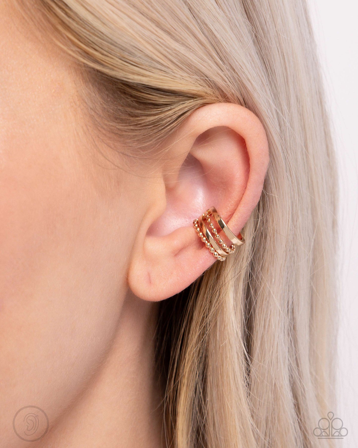 Stacked Spectacle - gold - Paparazzi ear cuff