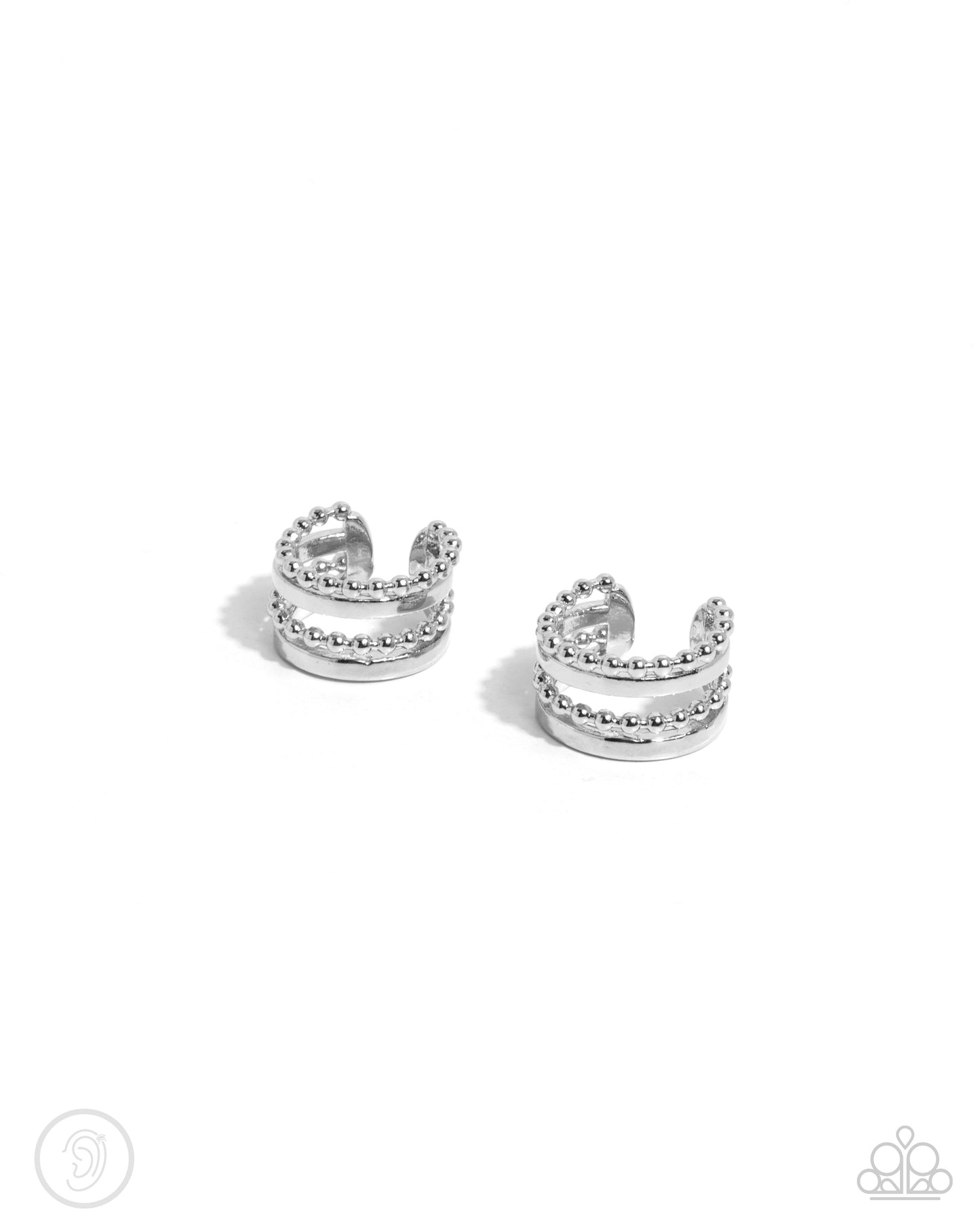 Stacked Spectacle - silver - Paparazzi ear cuff