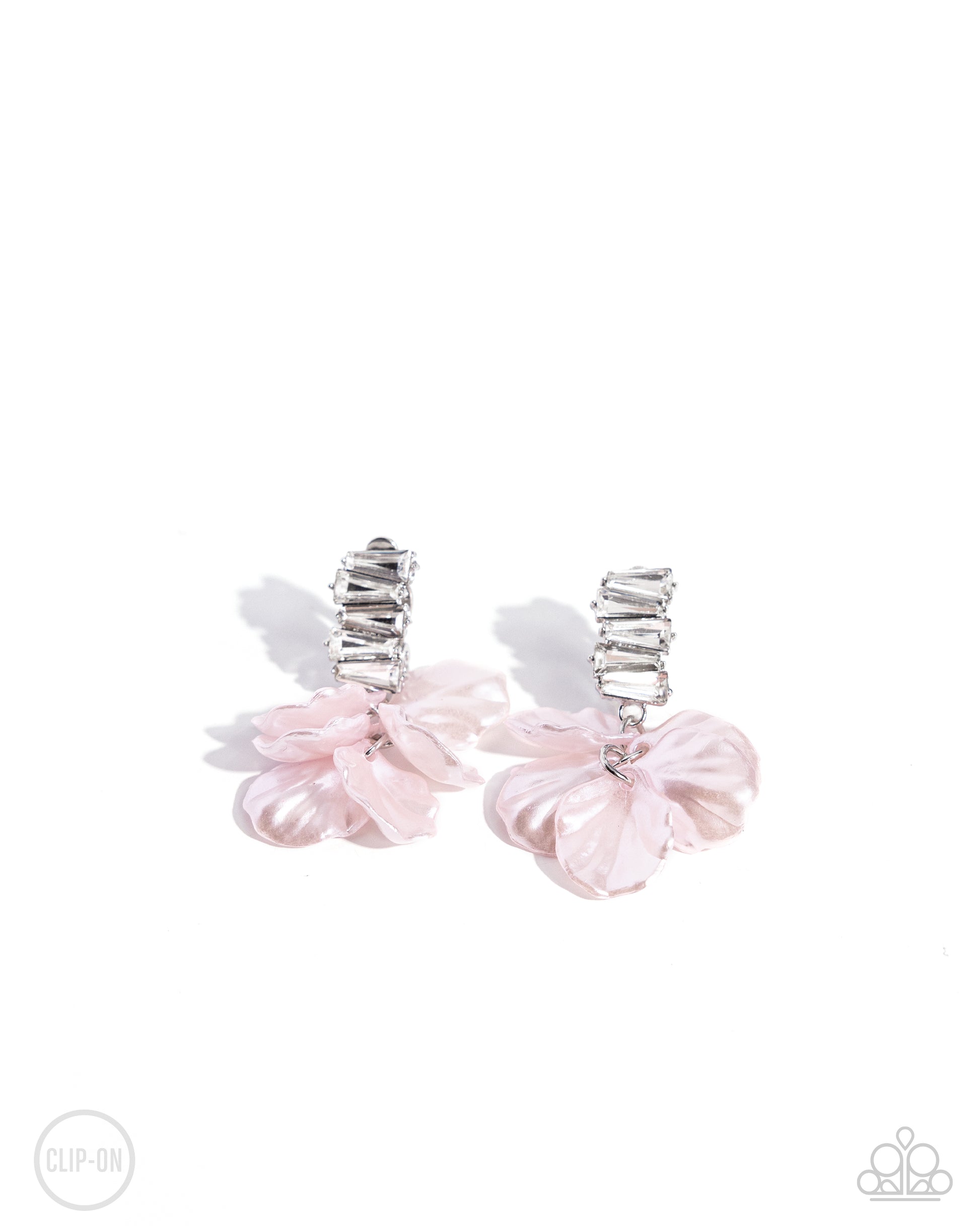 Stacked Sprigs - pink - Paparazzi CLIP ON earrings