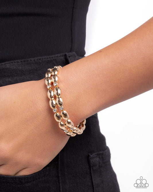 Stacked Statement - gold - Paparazzi bracelet