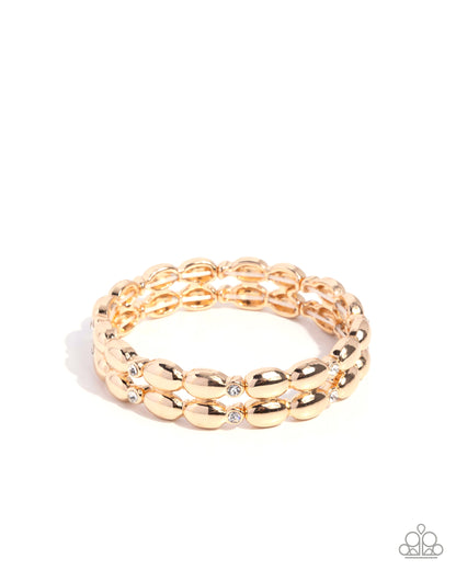 Stacked Statement - gold - Paparazzi bracelet