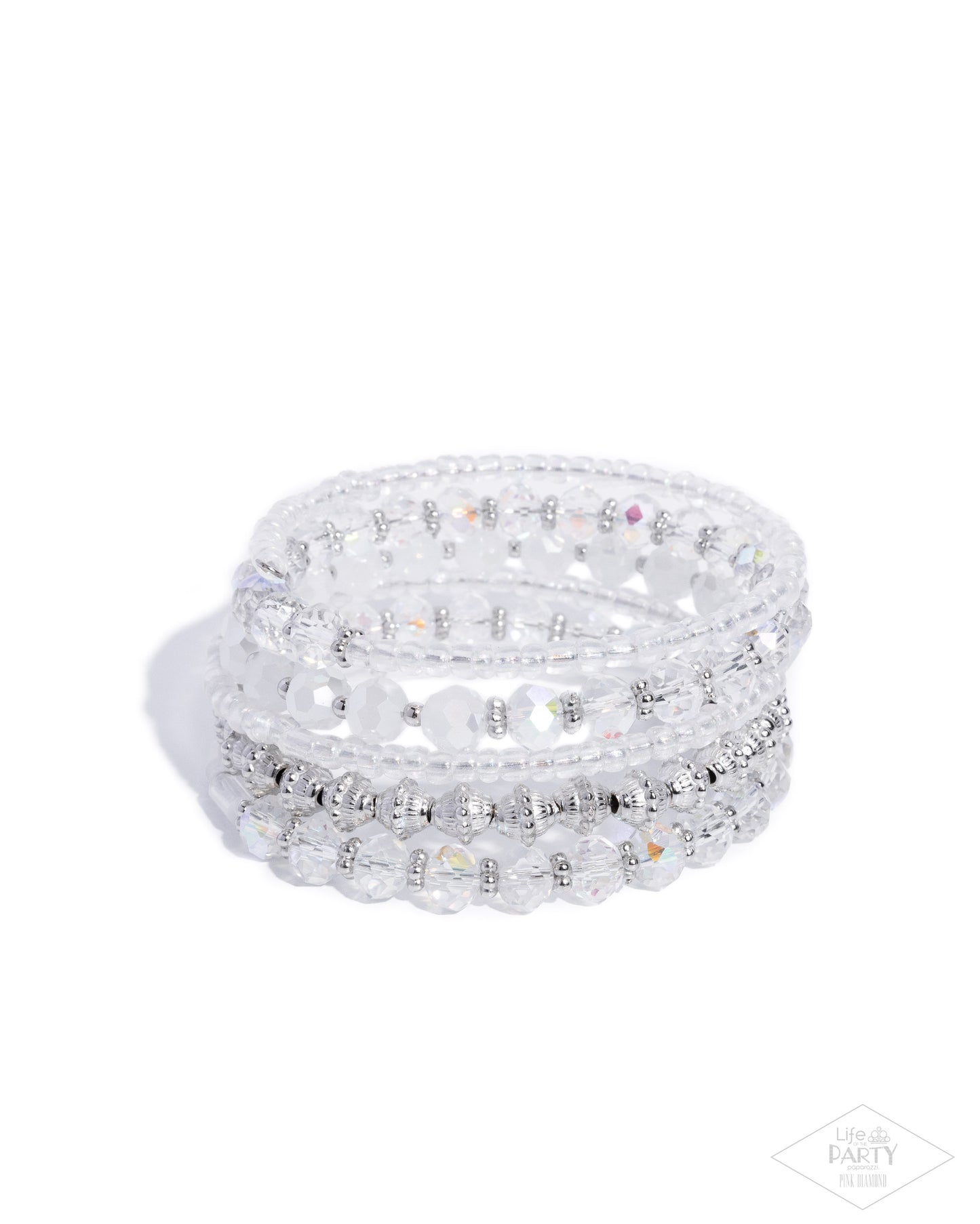 Stacked Surprise - white - Paparazzi bracelet