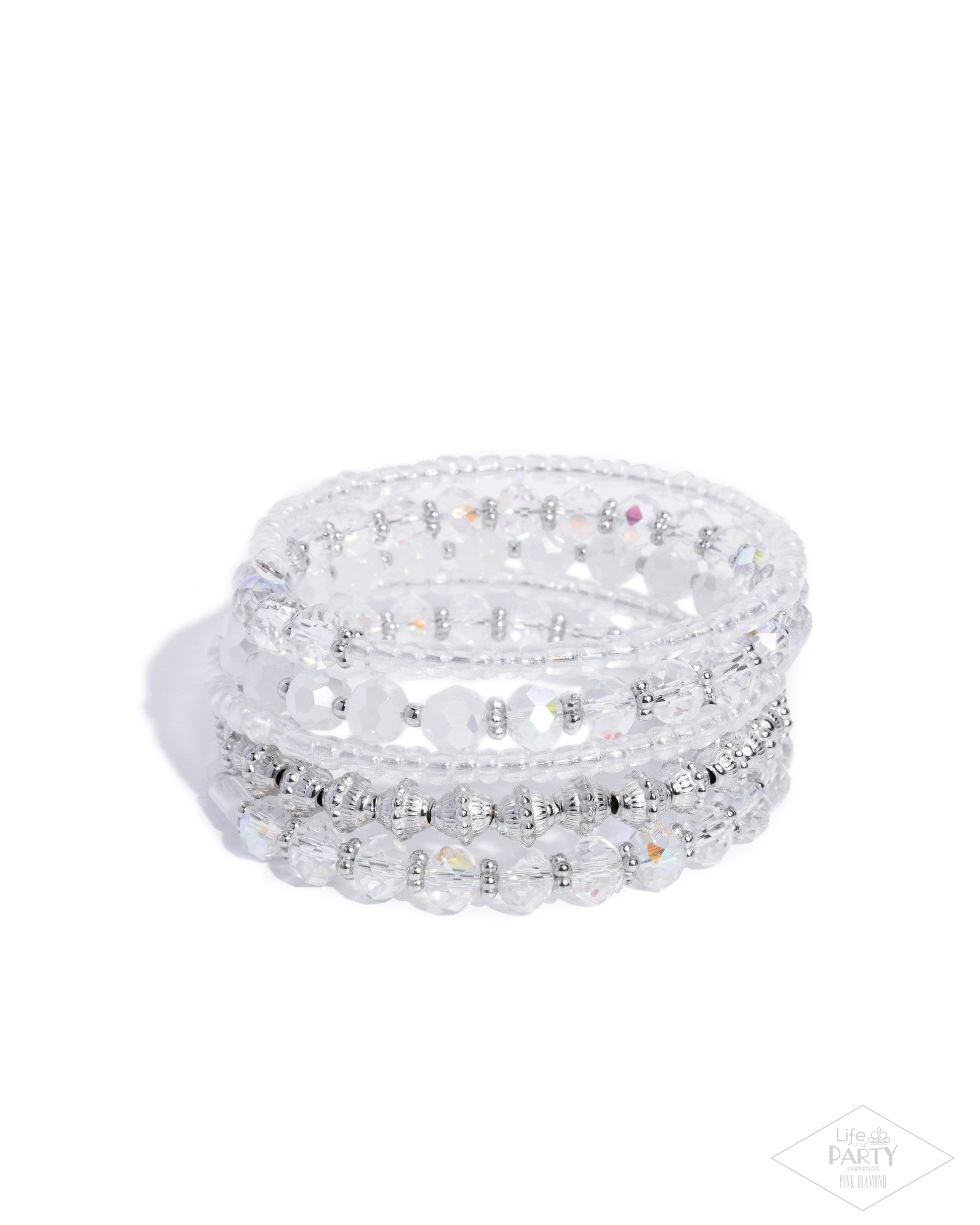 Stacked Surprise - white - Paparazzi bracelet