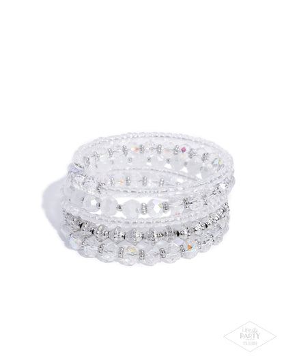 Stacked Surprise - white - Paparazzi bracelet