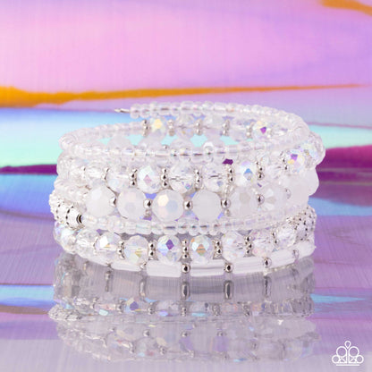 Stacked Surprise - white - Paparazzi bracelet