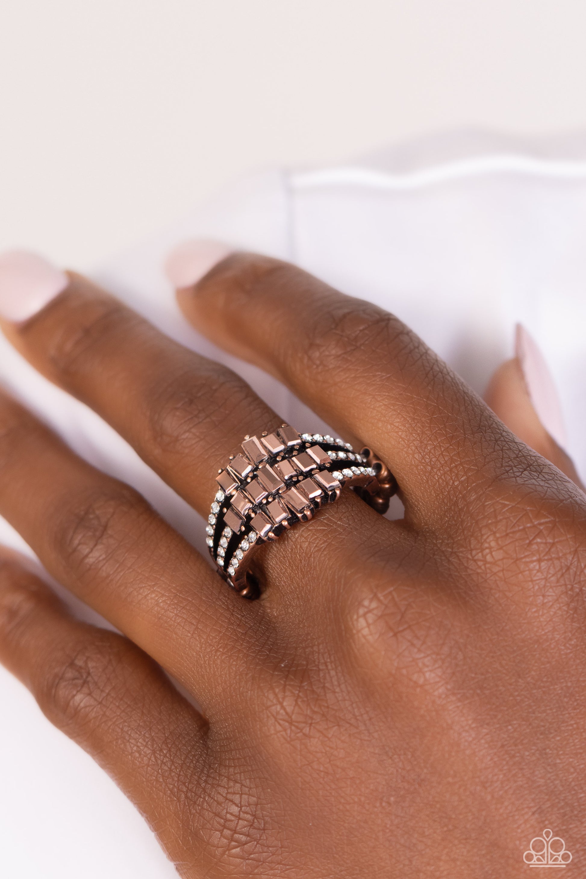 Stacking Up - copper - Paparazzi ring