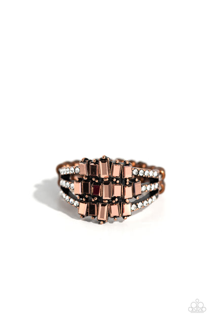 Stacking Up - copper - Paparazzi ring