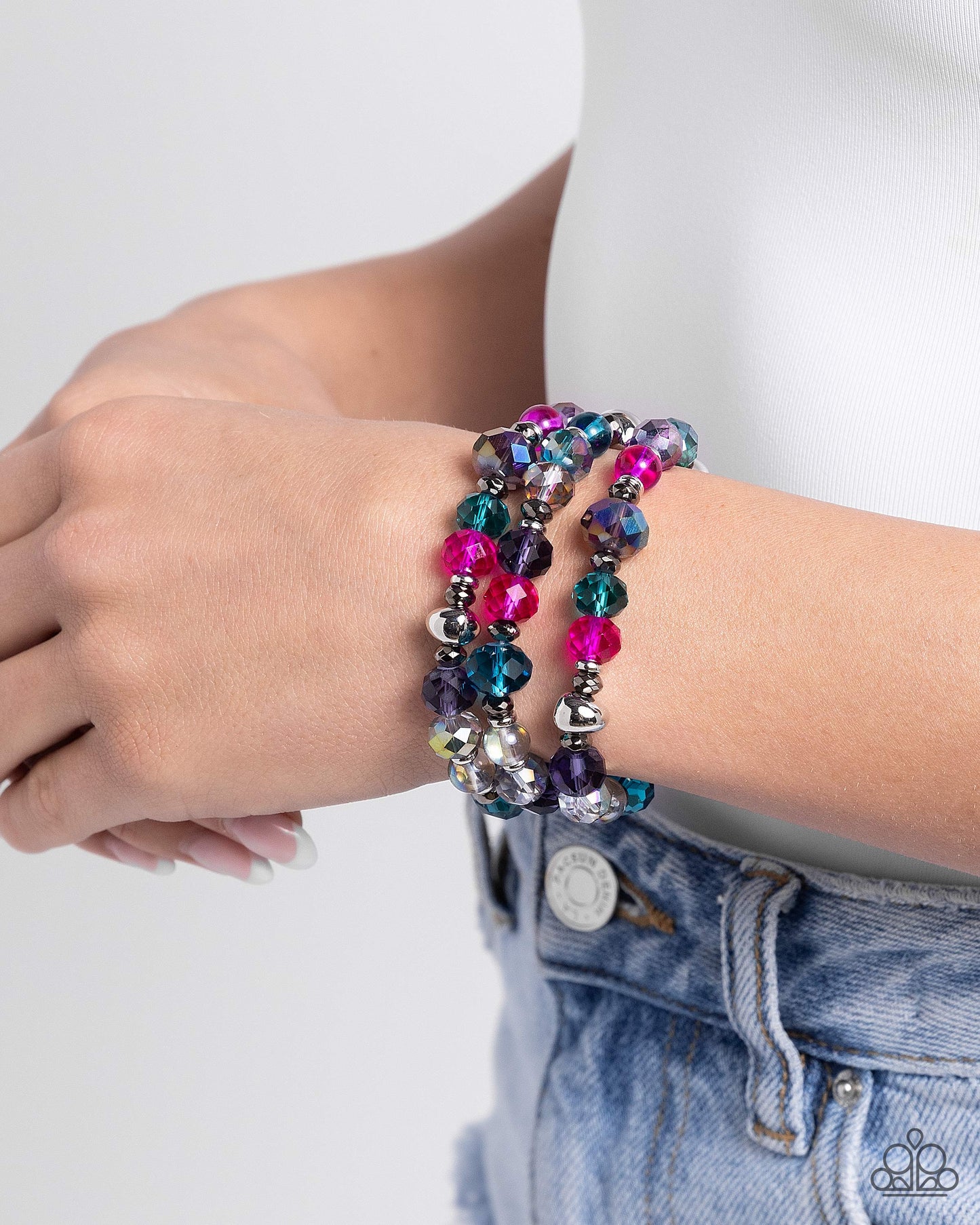 Stack of GLASS - multi - Paparazzi bracelet