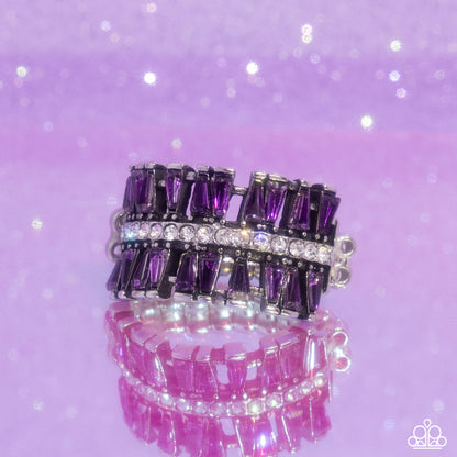 Staggering Stacks - purple - Paparazzi ring