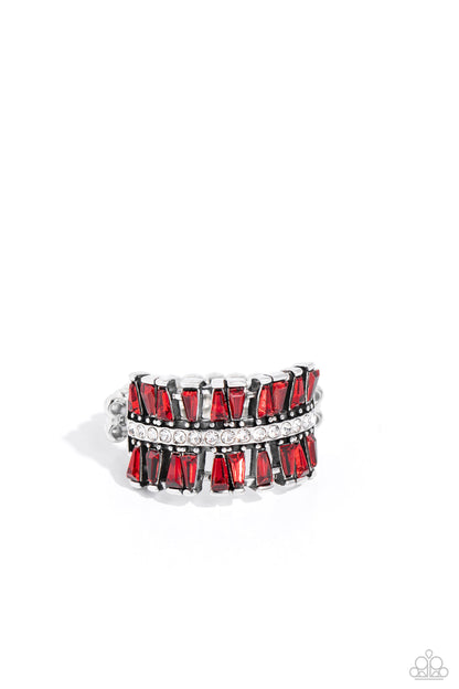 Staggering Stacks - red - Paparazzi ring