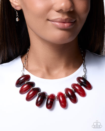Staggering Swirls - red - Paparazzi necklace