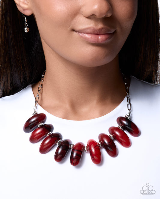 Staggering Swirls - red - Paparazzi necklace