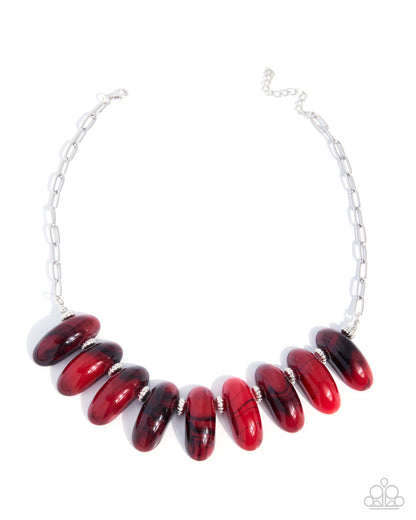 Staggering Swirls - red - Paparazzi necklace