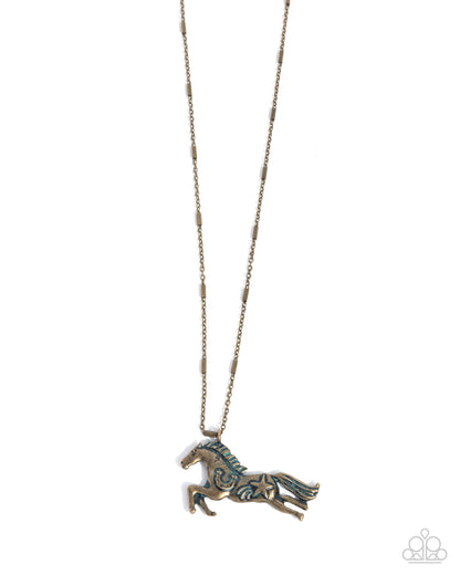 Stallion Spotlight - brass - Paparazzi necklace