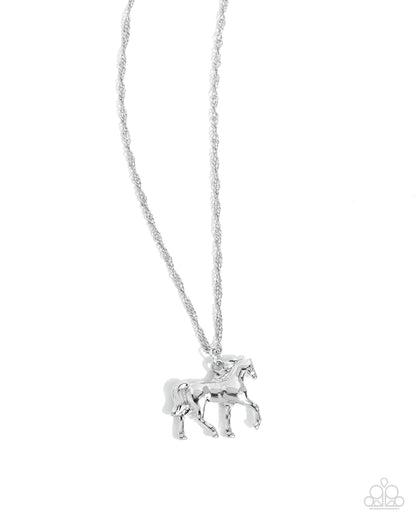 Stallion Statement - silver - Paparazzi necklace