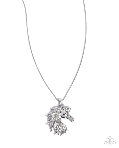 Stallion Swing - white - Paparazzi necklace