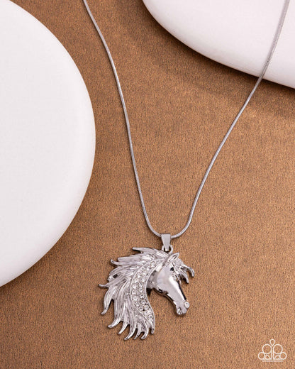 Stallion Swing - white - Paparazzi necklace