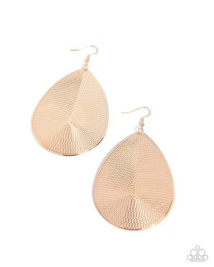 Stamped Sensation - gold - Paparazzi earrings