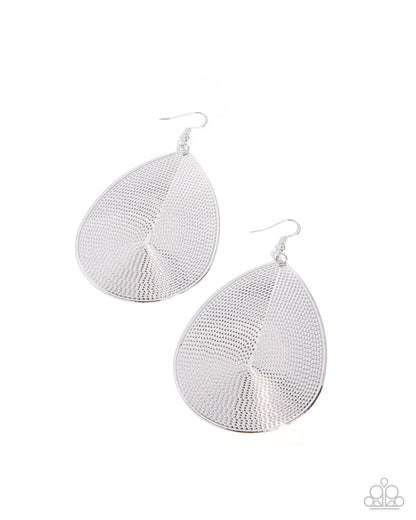 Stamped Sensation - silver - Paparazzi earrings
