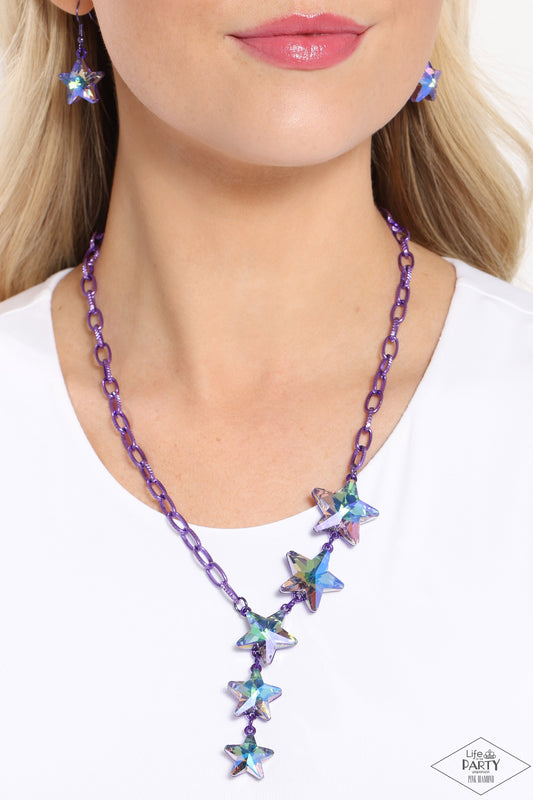 Star-Crossed Sparkle - purple - Paparazzi necklace