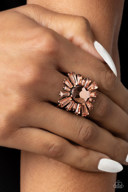 Starburst Season - copper - Paparazzi ring