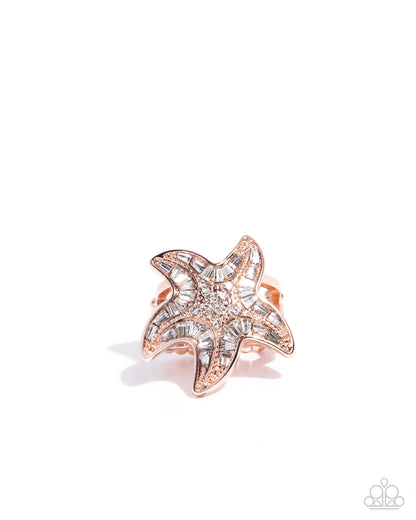 Starfish Scope - rose gold - Paparazzi ring