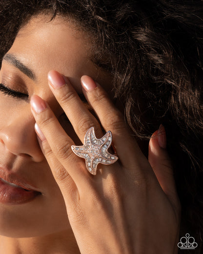 Starfish Scope - rose gold - Paparazzi ring