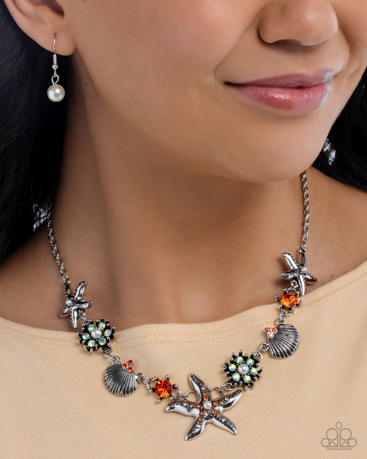 Starfish Song - orange - Paparazzi necklace