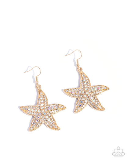 Starfish Spectacle - gold - Paparazzi earrings